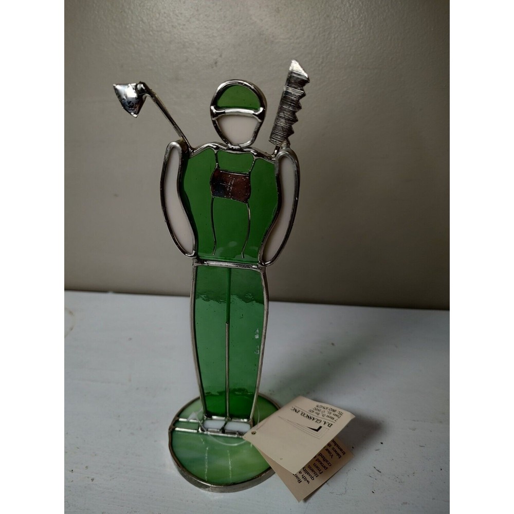 Stained Glass Lumber Jack Surgeon by D.A. Glassco, Inc. Figurine Art Piece 9"